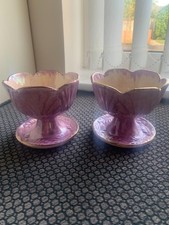 2 PRICE KENSINGTON VINTAGE LUSTRE WARE PINK FRUIT DISHES
