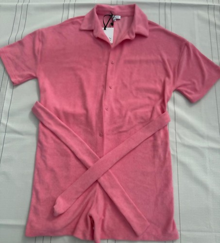 Pink towelling playsuit