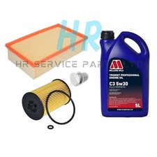 5L MILLERS 5W30 OIL AIR SERVICE KIT PACK FOR AUDI A3 SPORT 1.6 TDI SE 2012+