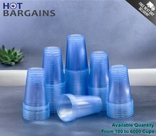 Water Cups Tumblers 7oz Reusable Blue Plastic Drinking Cups for Vending UK