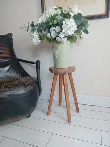Solid rustic chunky stool - rustic,
