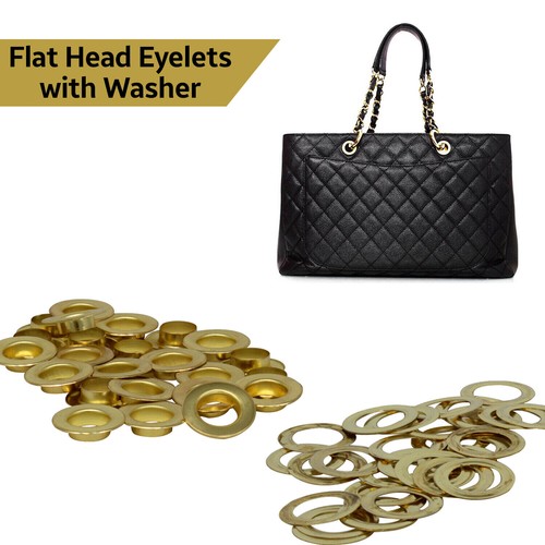 Gold metal eyelet with washer - eyelet,
