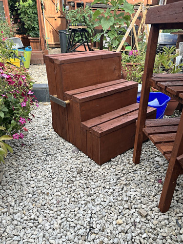 Wooden step outdoor garden - 3-step,