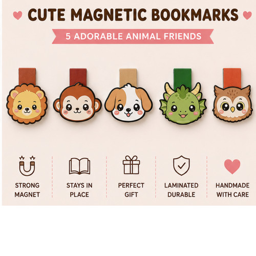 Handmade magnetic bookmarks - handmade,