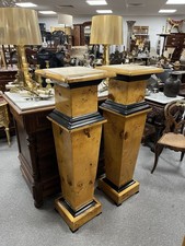 Pair art deco columns - columns, walnut