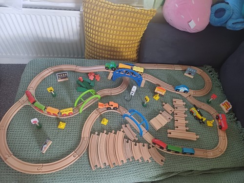 Wooden train set track - wooden,
