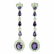 Silver Earrings Amethyst