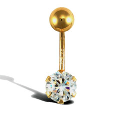 9ct yellow gold belly bar