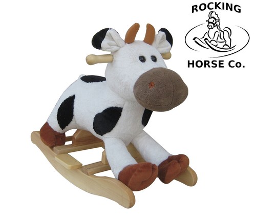 New plush rocking cow black - cow,