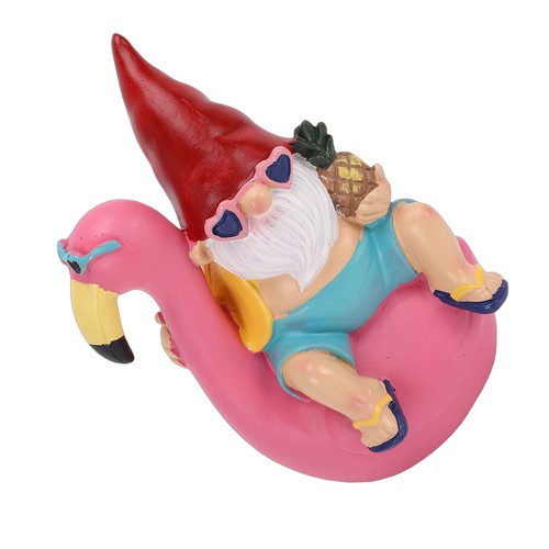 Gnome flamingo statue funny - gnome,