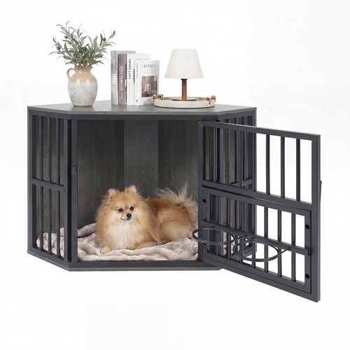 Corner dog crate furniture - crate,