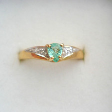 Certified Brazilian Paraiba Tourmaline & Diamond Yellow Gold Ring