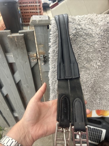 Black leather girth - leather, 48”