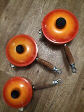 Le Creuset Volcanic Orange 5 Piece Pan Set With Trivets