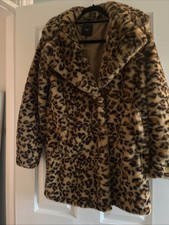 Next Size 6 Leopard Print Faux Fur Coat