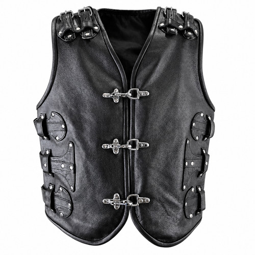 Men black leather biker - men’s,