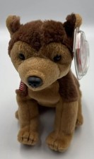 Ty Beanie Baby Courage Nypd German Shepherd Police Dog Plush 6" Flag Rt Leg New