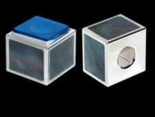 Silver Obsidian Qpod & QClip Pool Snooker Premium Chalk Holder Set NEW