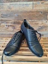 Red Level Mens Black Leather Oxford Dress Shoes UK 8 Smart Formal Business