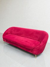 Red Velvet 3-Seater Sofa
