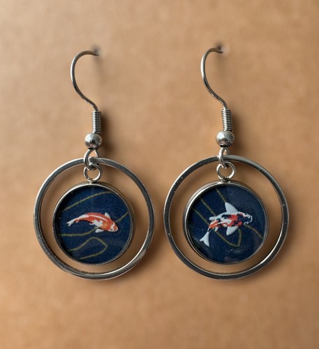 Koi fish dangle earrings - fish,