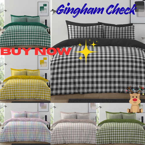 Gingham moor duvet cover set - moor,