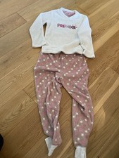 Girls Fleece Pyjamas Age 9-10 Years ( Have Marks)  ( 2565)
