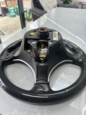 Mitsubishi Evo 8 Genuine Momo Black Leather Black Stitch Steering Wheel