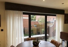 Black Velvet Padded Box Window Pelmet made to measure