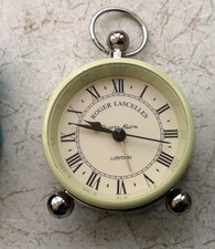 Roger Lascelles Quartz Alarm Clock with New Battery Working Order Diameter 2"