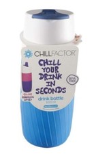 NEW CHILL FACTOR 600ML LARGE DRINKS WATER COLD COOLER BOTTLE PINK OR BLUE