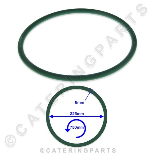 750mm long green rubber drive - 750mm,