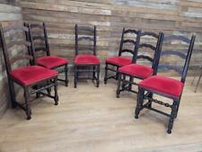 Six Vintage Rustic Ladder Back