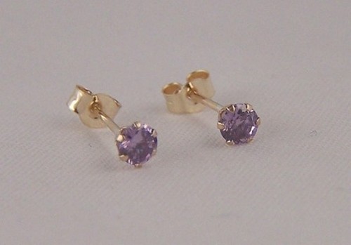 9ct gold 3mm round amethyst - 9ct,
