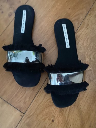 Zara fringed slides sliders - zara,