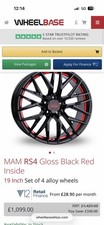 MaM RS4 Gloss Black And Red Alloys With Tyres
