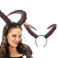 BLACK Toy DEVIL HORNS HEADBAND Halloween Cosplay Monster Fancy Dress Demon