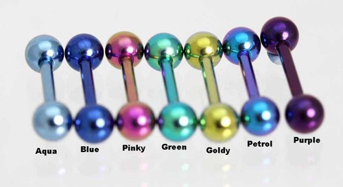 Titanium barbell anodised - barbell, on