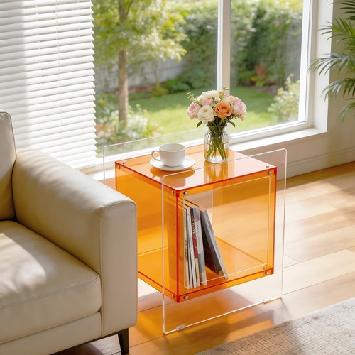 Clear acrylic end table - acrylic,