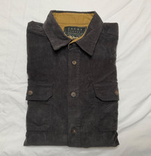 JACHS New York Men’s LARGE Premium Corduroy Long Sleeve Shirt in CHARCOAL