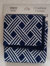2x Cushion Covers Dimond Printed Colour Navy Size 43x43cm