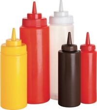 Clear Plastic Squeeze Bottles With Nozzle - Clear/Yellow/Red/Brown 8/12/24/32oz