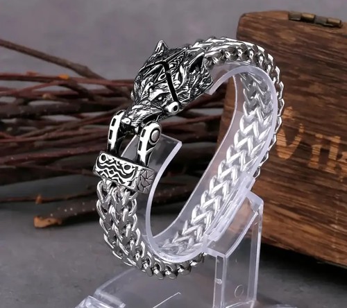 Viking wolf head - wolf, clasp