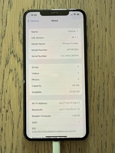 Apple iphone max - 64gb, space