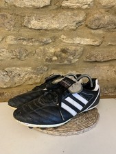 adidas Kaiser 5 Black Leather Mens Football Boots Moulded Studs Size Uk 10