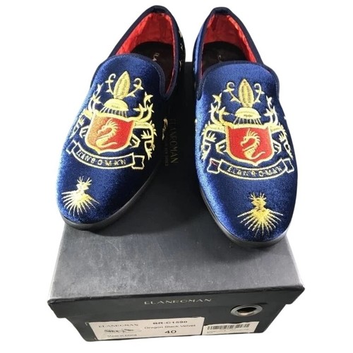 Elanroman velvet loafers navy - elanroman,
