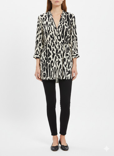 Zara longline blouse animal - zara,