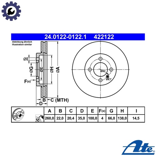 Brake disc 0122 - 2x,