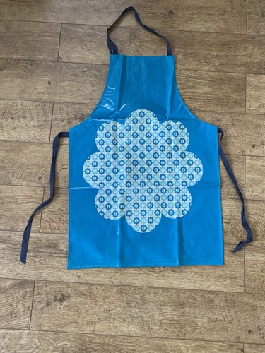 Vintage pvc apron turquoise - vintage,