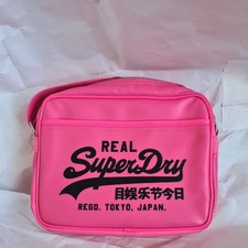Bright Pink Superdry Messenger Alumni Crossbody shoulder bag Handbag sequin